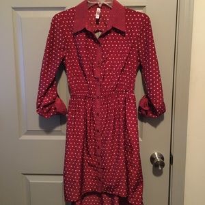 Xhilaration polka dot high low dress.